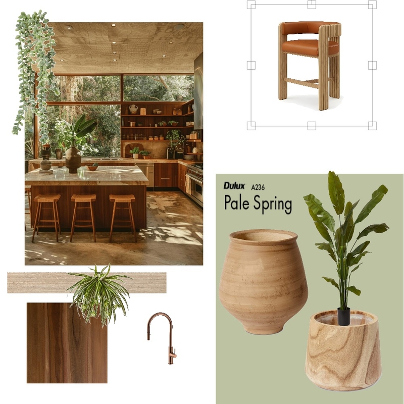 Walnut kitchen with greenery Mood Board by dvdtuuk@hotmail.com on Style Sourcebook