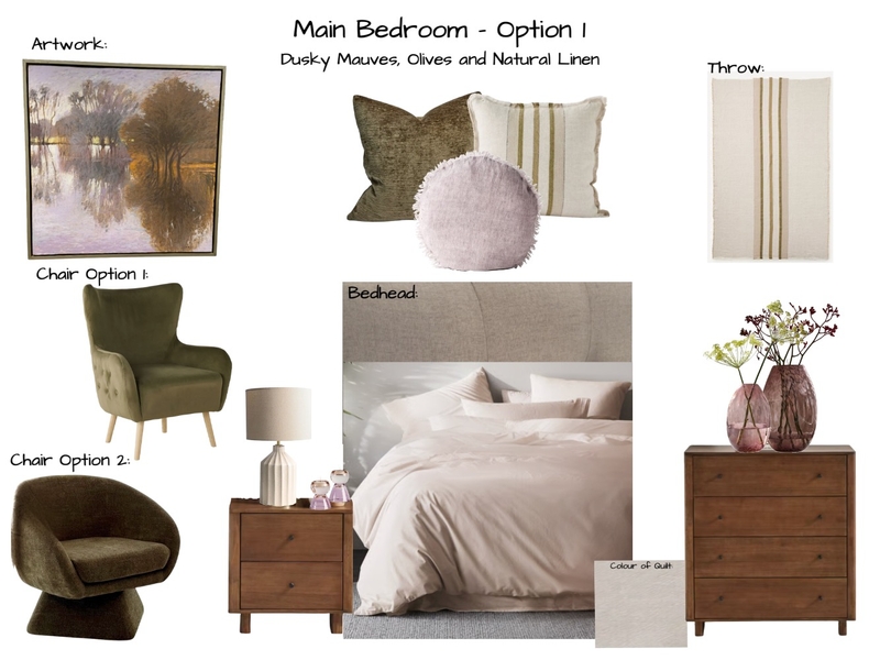 Sanchez Main Bedroom Option 1 - Natural Quilt Mood Board by Six Castle Designs on Style Sourcebook
