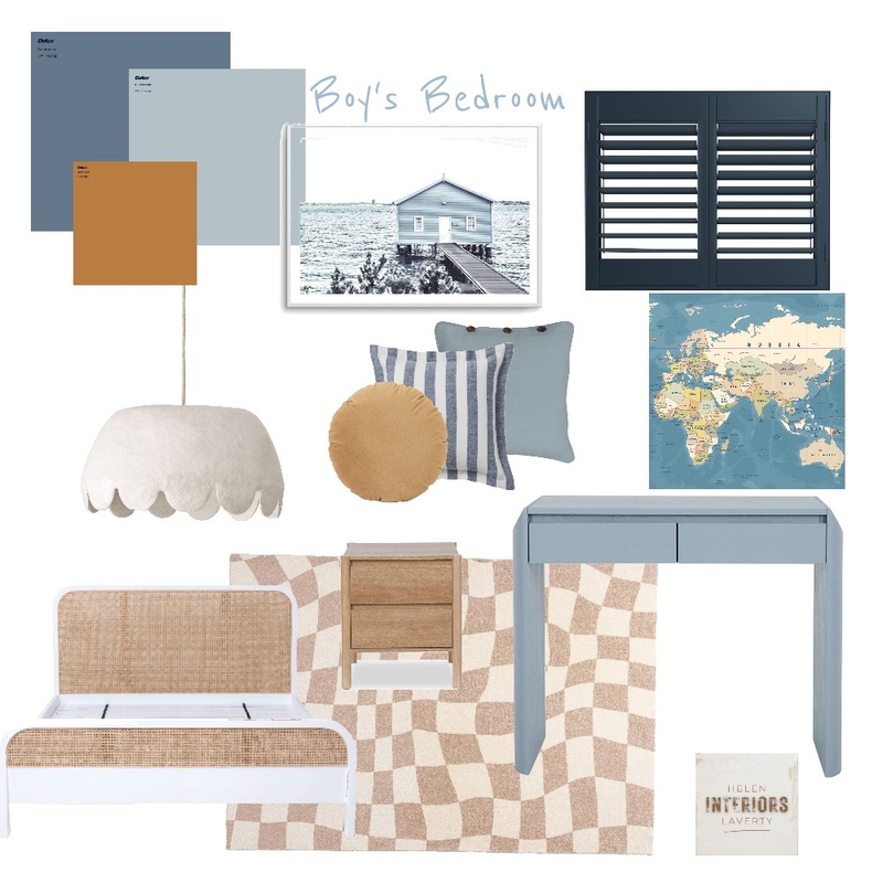 Boy’s Blue Bedroom Mood Board by Helen Laverty Interiors on Style Sourcebook