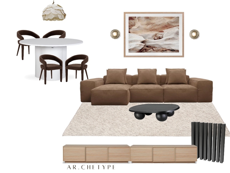 Tan and Choc Lounge Room Mood Board by AR.CHETYPE DESIGN on Style Sourcebook