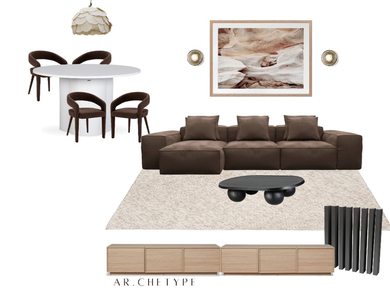 Tan and Choc Lounge Room V2 Mood Board by AR.CHETYPE DESIGN on Style Sourcebook