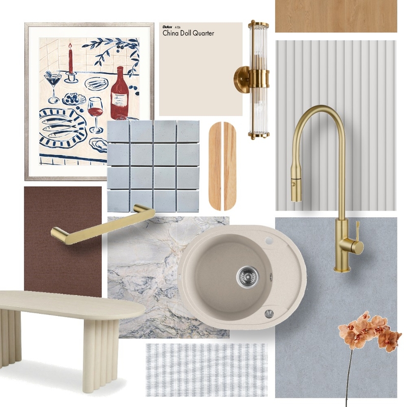 Light Brushed Brass Kitchen Vibe Mood Board by Aquaperla on Style Sourcebook