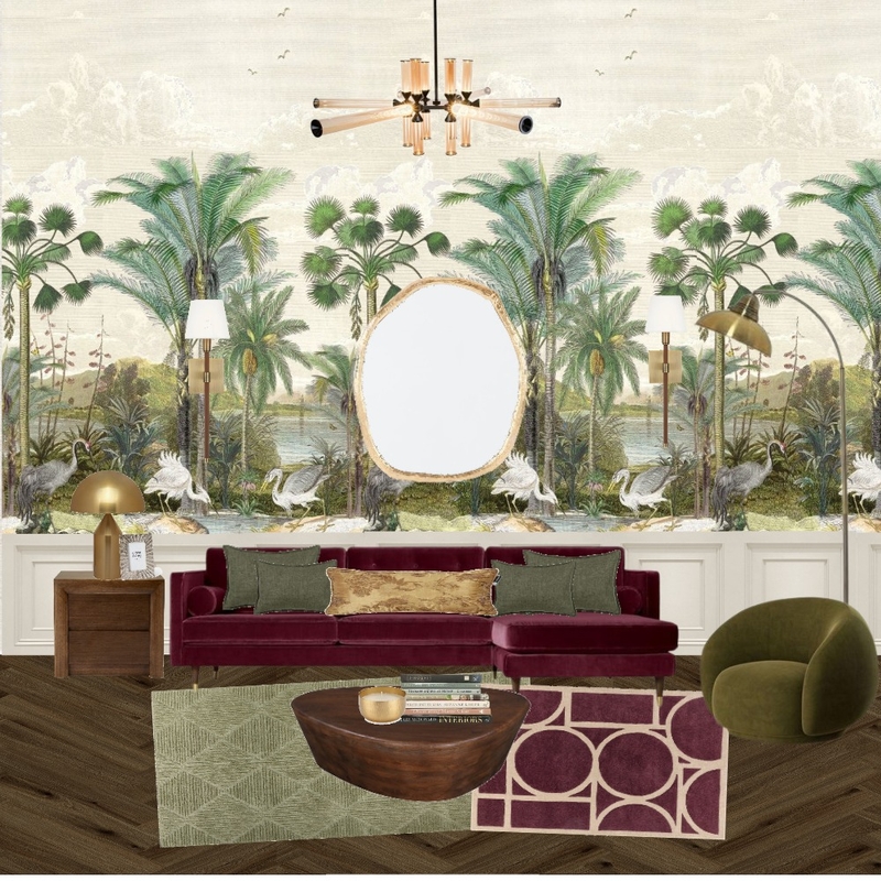 Eclectic Plum x Olive Living Space Mood Board by Elleholli on Style Sourcebook