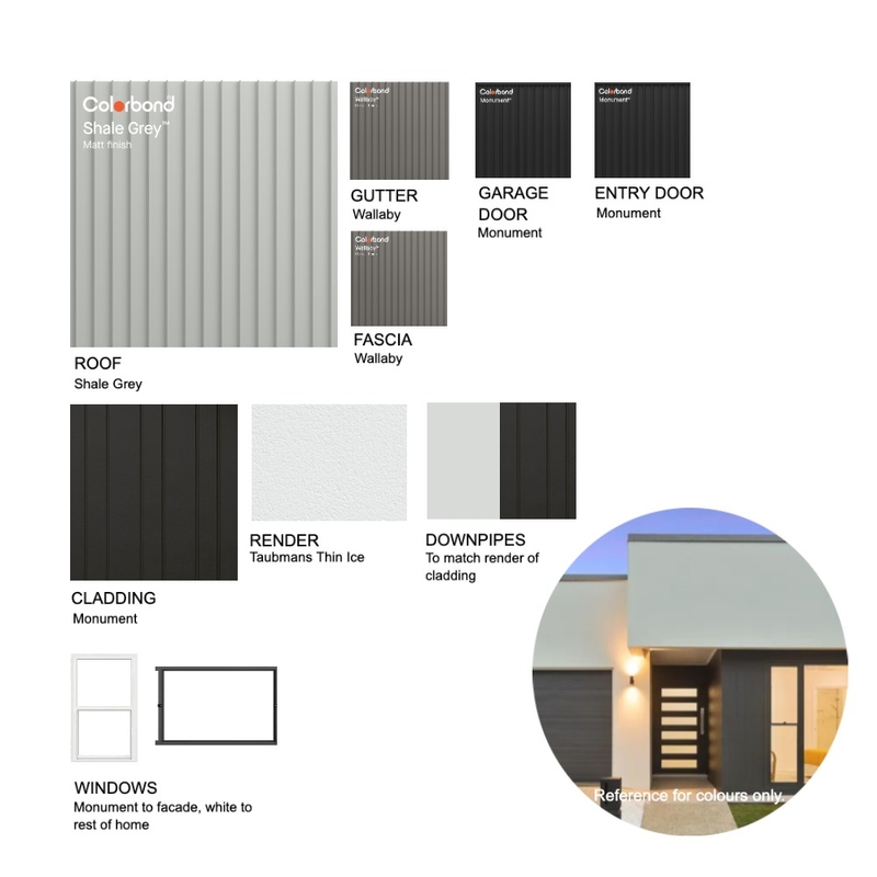 Elkhorn Colours - External Mood Board by Saltwood Homes on Style Sourcebook