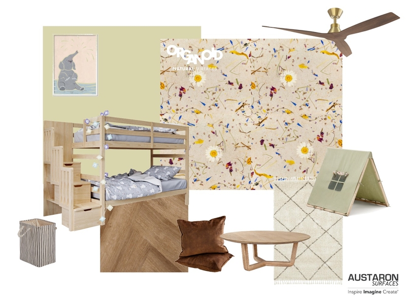 Kids Room with Organoid Almwiese Light Mood Board by Austaron Surfaces on Style Sourcebook