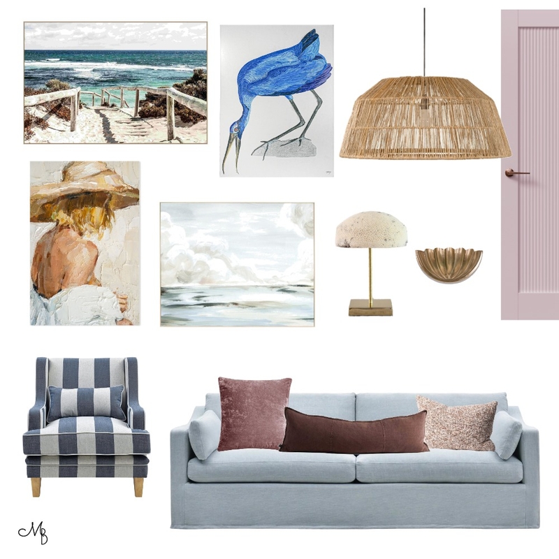 Coastal Artwork and Lighting Curation Mood Board by Moodblogs on Style Sourcebook