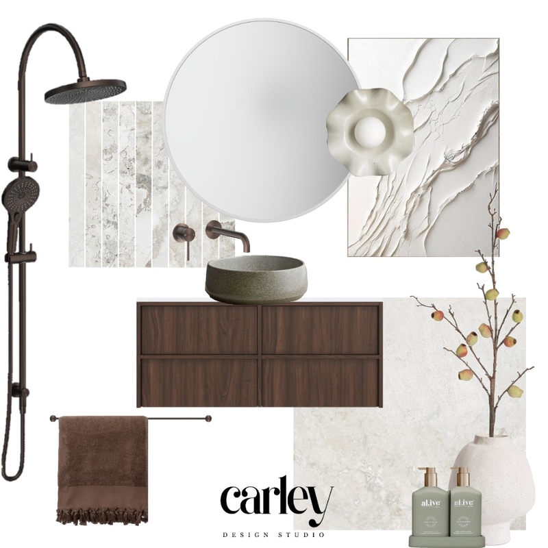 Bathroom Mood Board - Walnut X Basilica Mood Board by Carley Design Studio on Style Sourcebook