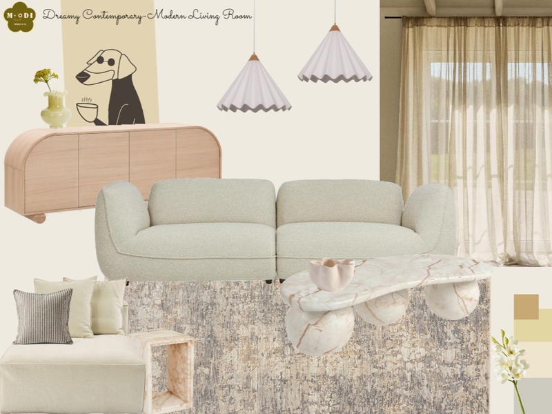 Dreamy Contemporary Modern Living Room Mood Board by Moodi Interiors on Style Sourcebook