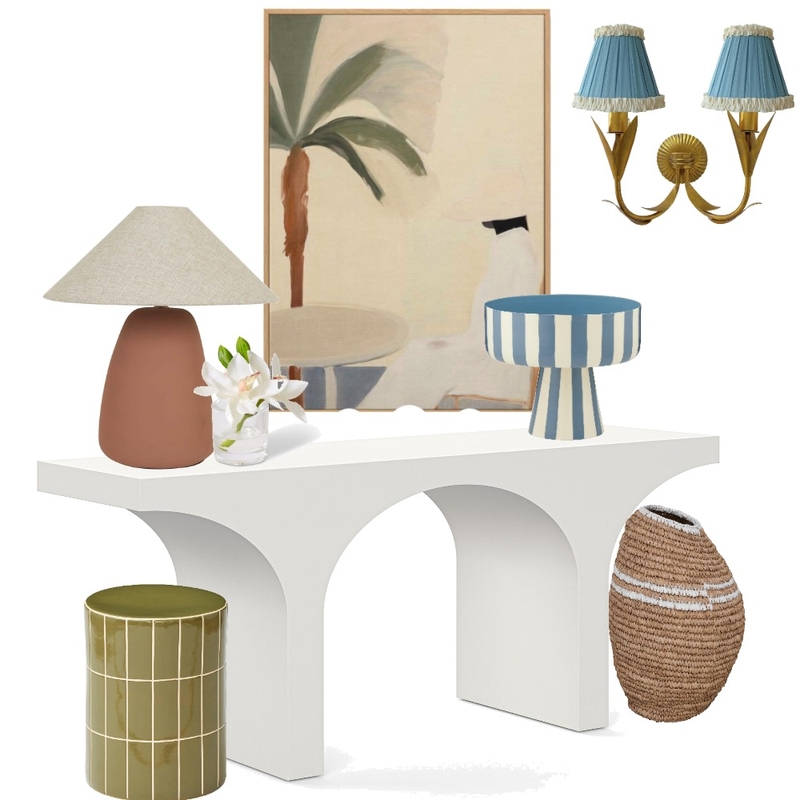 Global Resort Entryway with Tiled Stool_v2 Mood Board by Studio Halo & Fitz on Style Sourcebook