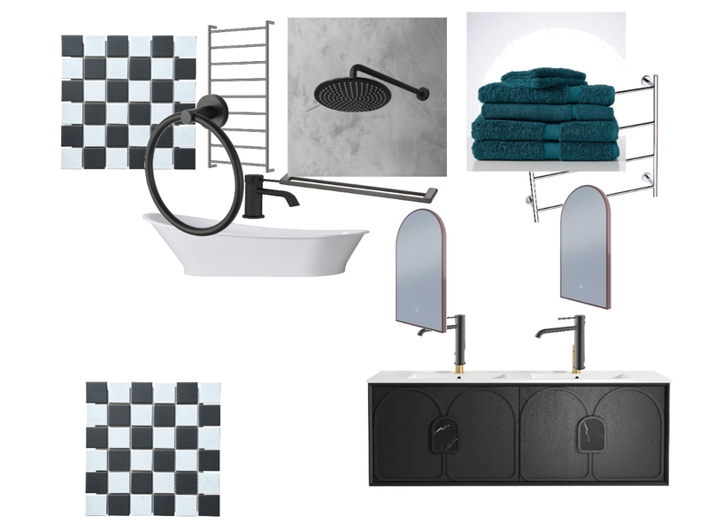 B&W Bathroom Interior Design Mood Board by Annette S. M.. Interior design B&W Bathroom Interior Design Mood Board by Annette S. M.. Interior design