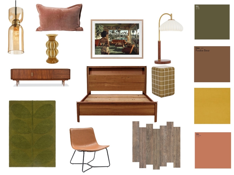 MID CENTURY OLIVE ORANGE Mood Board by sarahchristy on Style Sourcebook