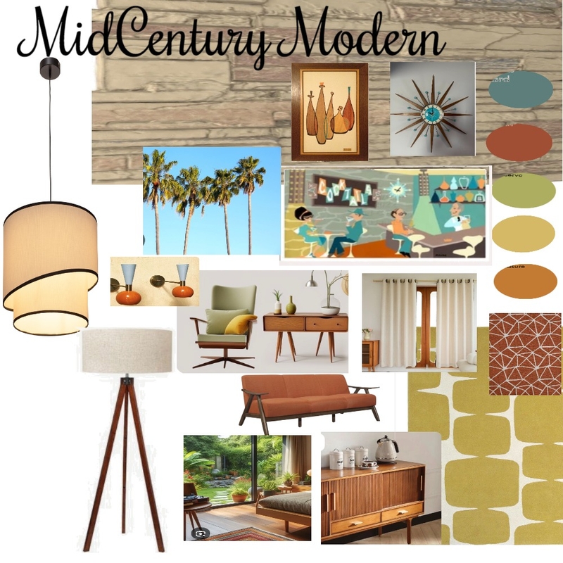 Mid Century Modern Mood Board by KatMerc on Style Sourcebook