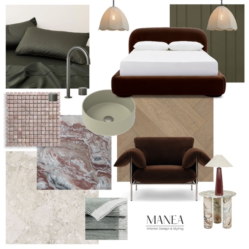 Modern Master Suite Mood Board by Manea Interior Design & Styling on Style Sourcebook