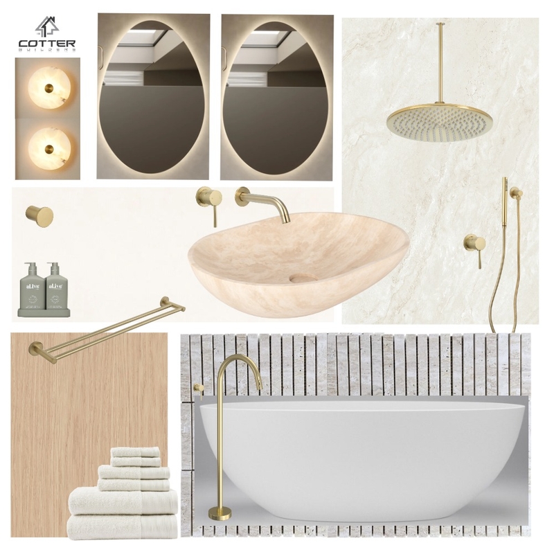 Tiaho House - Ensuite Interior Design Mood Board by Cotter Builders Tiaho House - Ensuite Interior Design Mood Board by Cotter Builders