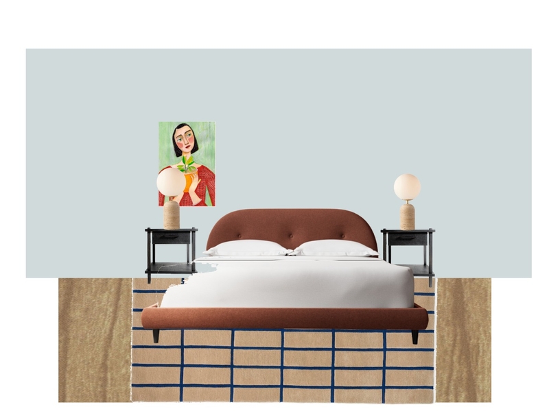 RISD Beach Loft Retreat guest bed moodboard Interior Design Mood Board by Luxlux