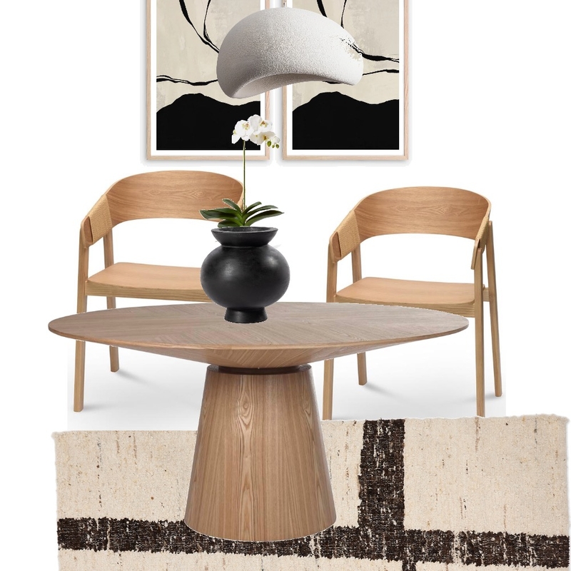 Japandi Wood + Black Dining Room Mood Board by Restyled Interiors on Style Sourcebook
