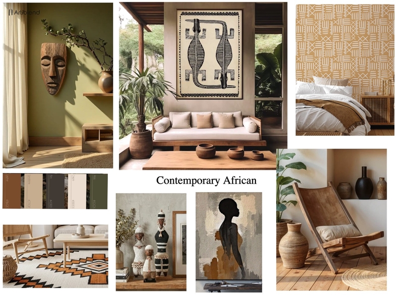 Contemporary African Living Mood Board by Pineconedream on Style Sourcebook