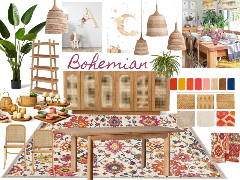 Client B Bohemian Dining Room Mood Board by Bonnieho on Style Sourcebook