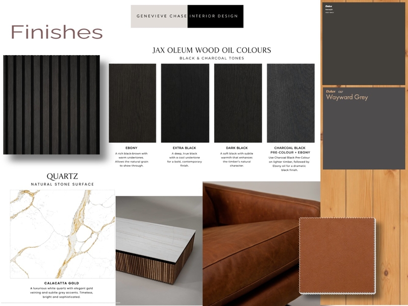 Project DM Finishes Interior Design Mood Board by Genevieve Chase Interior Design