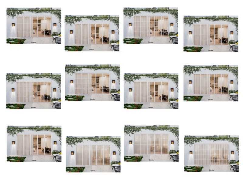 White Framed Bifold Doors Interior Design Mood Board by Steela