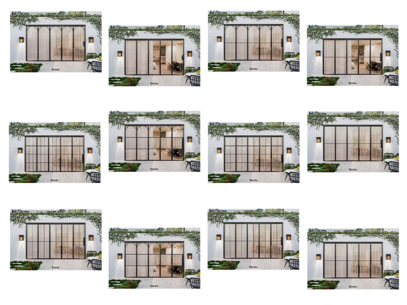 Black Framed Bifold Doors Interior Design Mood Board by Steela