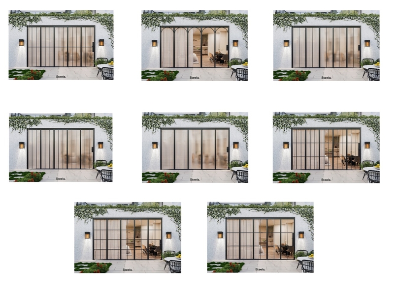 Black Framed Bifold Doors Interior Design Mood Board by Steela