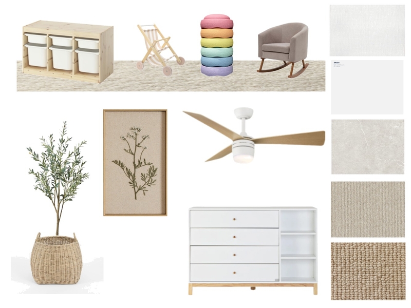 לוח השראה חדר עבודה ומשחק Interior Design Mood Board by netai