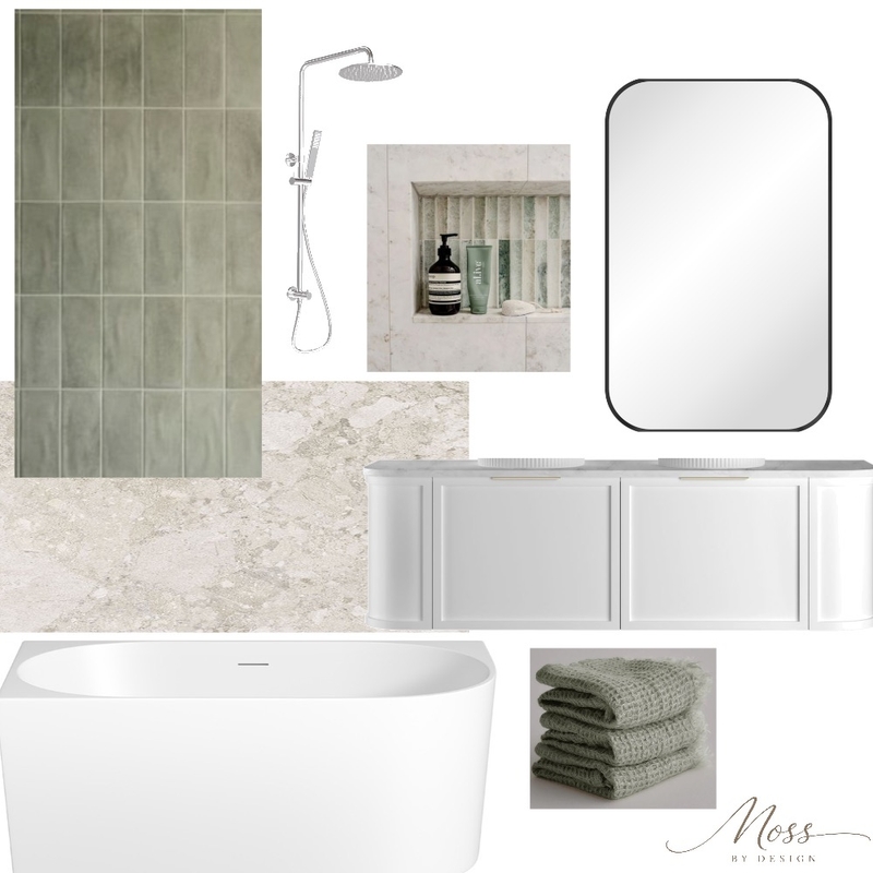 Main Bathroom Interior Design Mood Board by Sharryn Moss