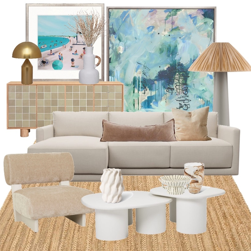 Coastal Interior Design Mood Board by posey.property.staging