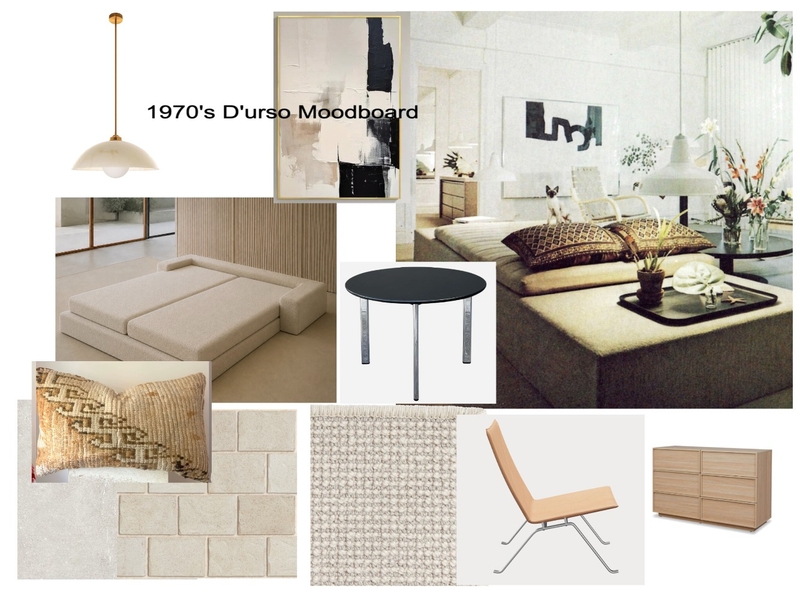 1970's Moodboard D'Urso Interior Design Mood Board by Bortolotto Interiors