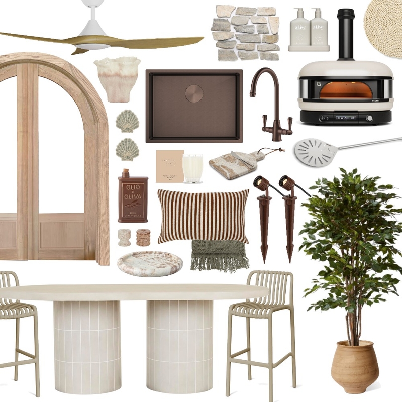 Coastal, Texture-Rich, Getaway Alfresco Interior Design Mood Board by Lighting Illusions