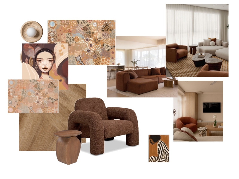 earthy living Interior Design Mood Board by On Cue Renovations