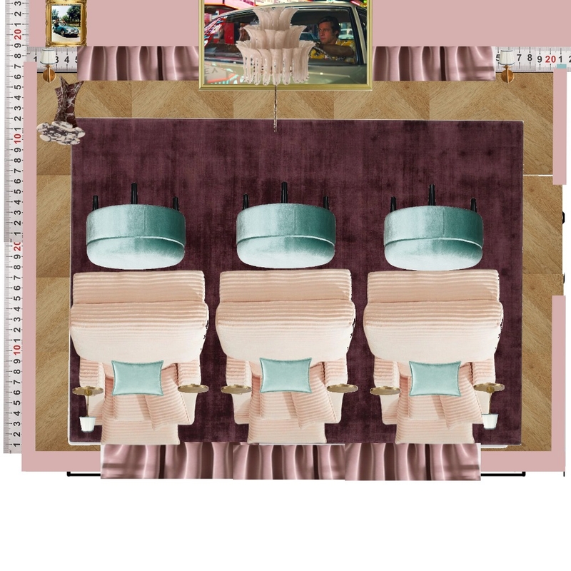 Cinema Blue Colour Drench Interior Design Mood Board by dl2407