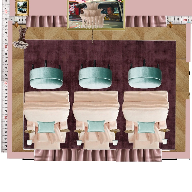 Cinema Blue Colour Drench Interior Design Mood Board by dl2407
