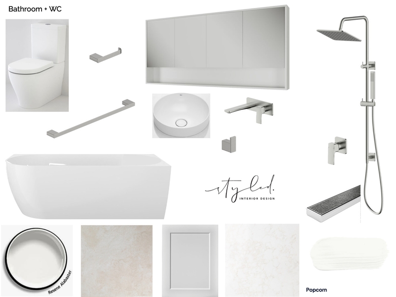 Julie & Tim Bathroom Board Interior Design Mood Board by Styled Interior Design
