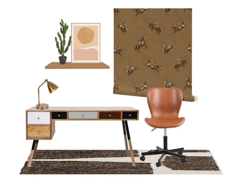 Vintage cowgirl wallpaper for a bold home office Interior Design Mood Board by shwetaggaikwad Vintage cowgirl wallpaper for a bold home office Interior Design Mood Board by shwetaggaikwad