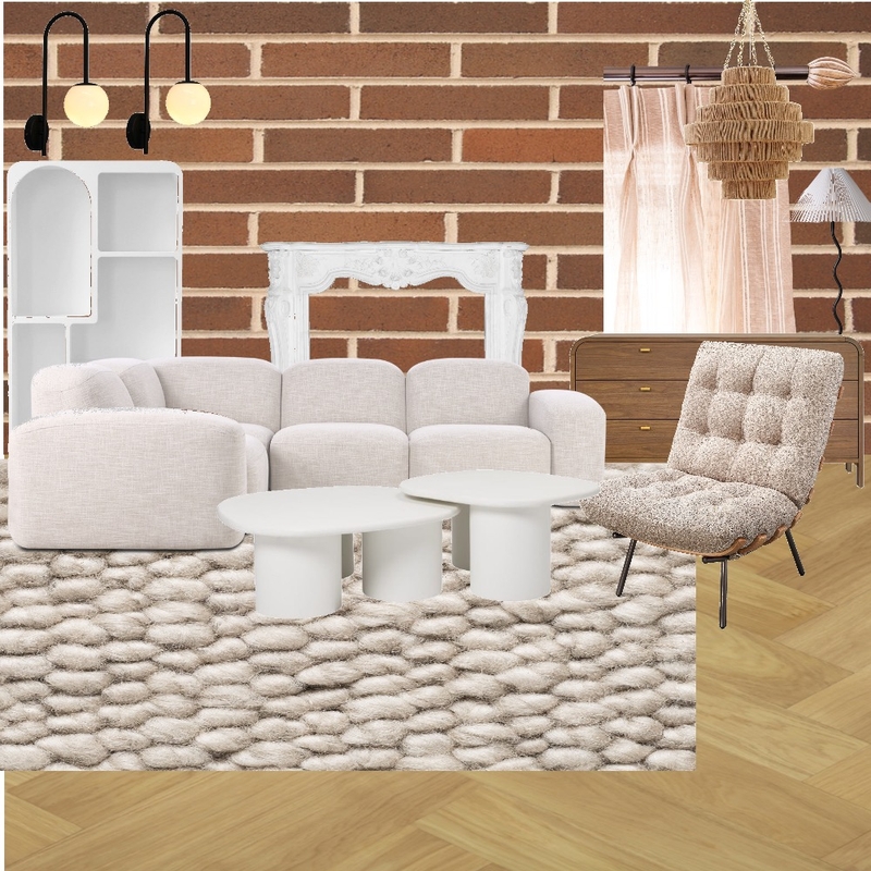 עיצוב סלון תעשייתי סקנדינבי Interior Design Mood Board by Chayon