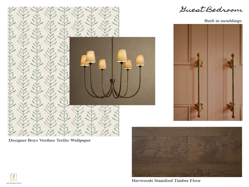 Guest Bedroom Interior Design Mood Board by Interiorsphere