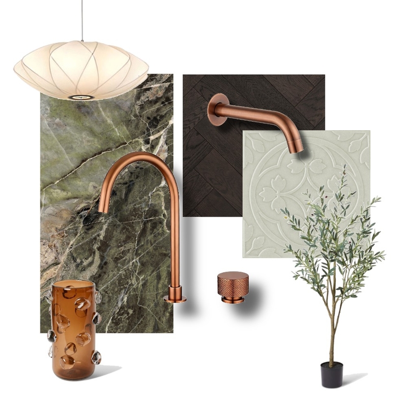 Green and Copper Mood Interior Design Mood Board by Aquaperla Green and Copper Mood Interior Design Mood Board by Aquaperla