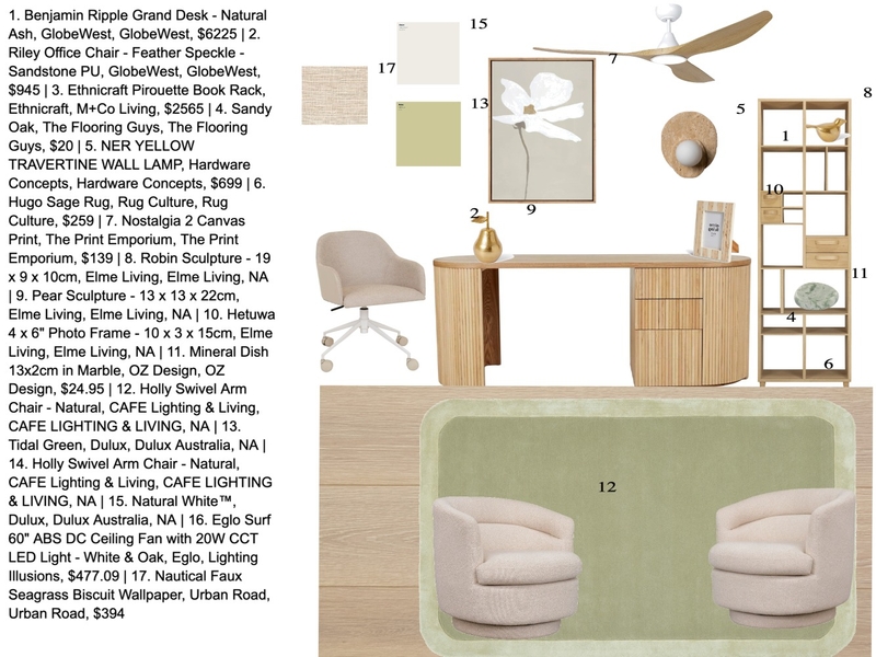 study Interior Design Mood Board by Laura@blindsplusdesigns.com