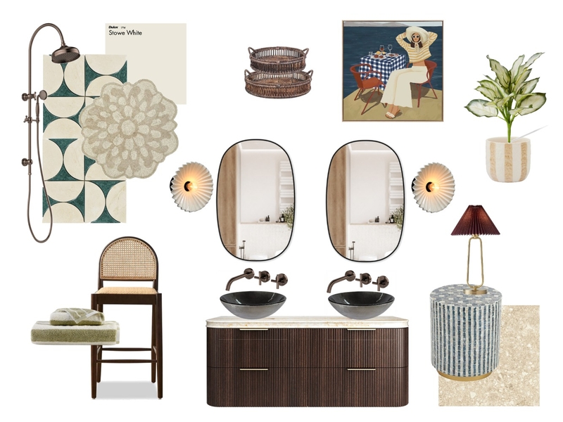mcm bathroom Interior Design Mood Board by angelica.n.b