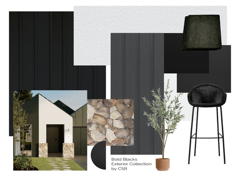 Bold Blacks Exterior Collection Interior Design Mood Board by CSR Limited