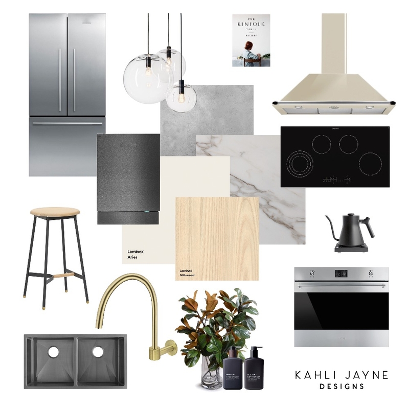 Modern Minimalist Kitchen Interior Design Mood Board by Kahli Jayne Designs