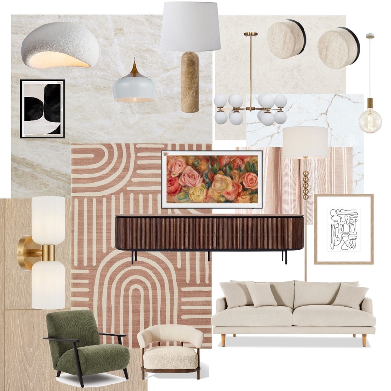 Living Room Interior Design Mood Board by qiqihomes