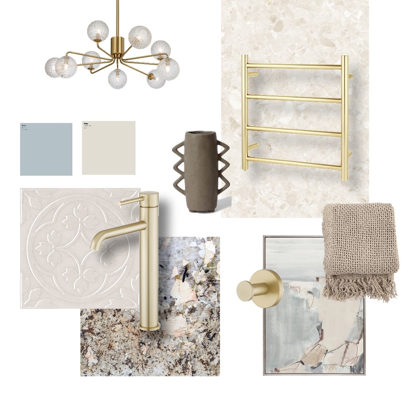 Light Brass with Blue Accents Interior Design Mood Board by Aquaperla Light Brass with Blue Accents Interior Design Mood Board by Aquaperla