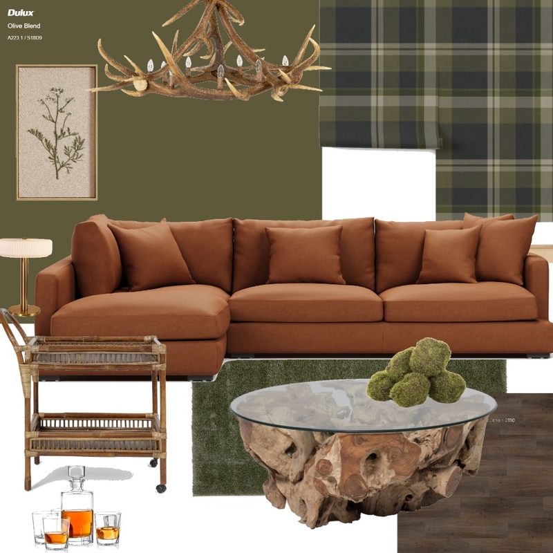 Cabincore Den Interior Design Mood Board by latheandquill