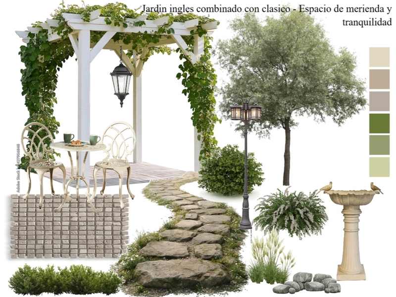 MoodBoard Jardin ingles combinado con clasico Interior Design Mood Board by Abruu
