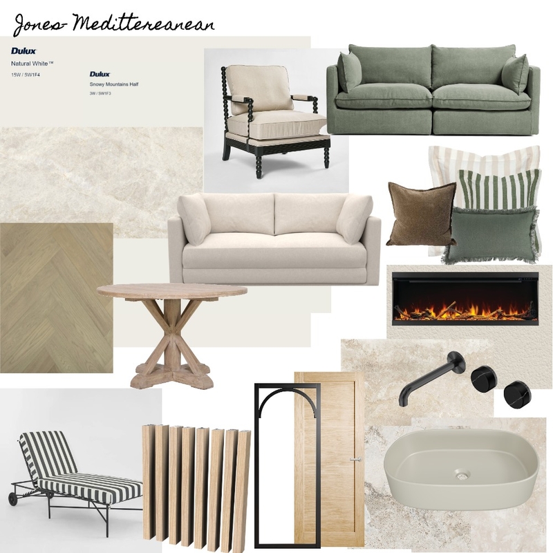 JONES MEDITTERANEAN Interior Design Mood Board by MONSRD