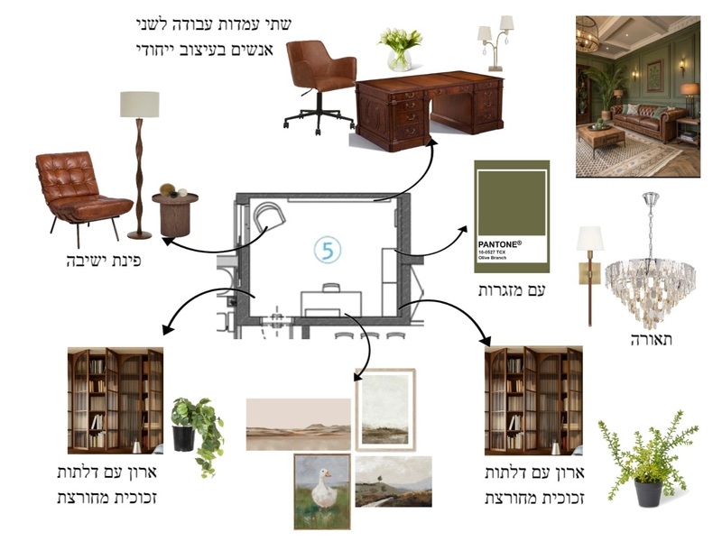 مكتب فيكتوري Interior Design Mood Board by shaimaabiadsey